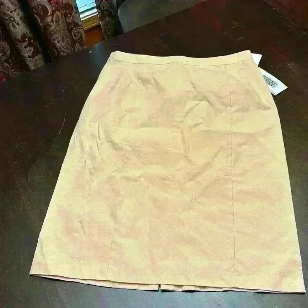Light Peach Linen Blend Skirt size Large~NWT